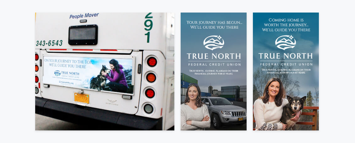 Screenshots of True North Federal Credit Union marketing