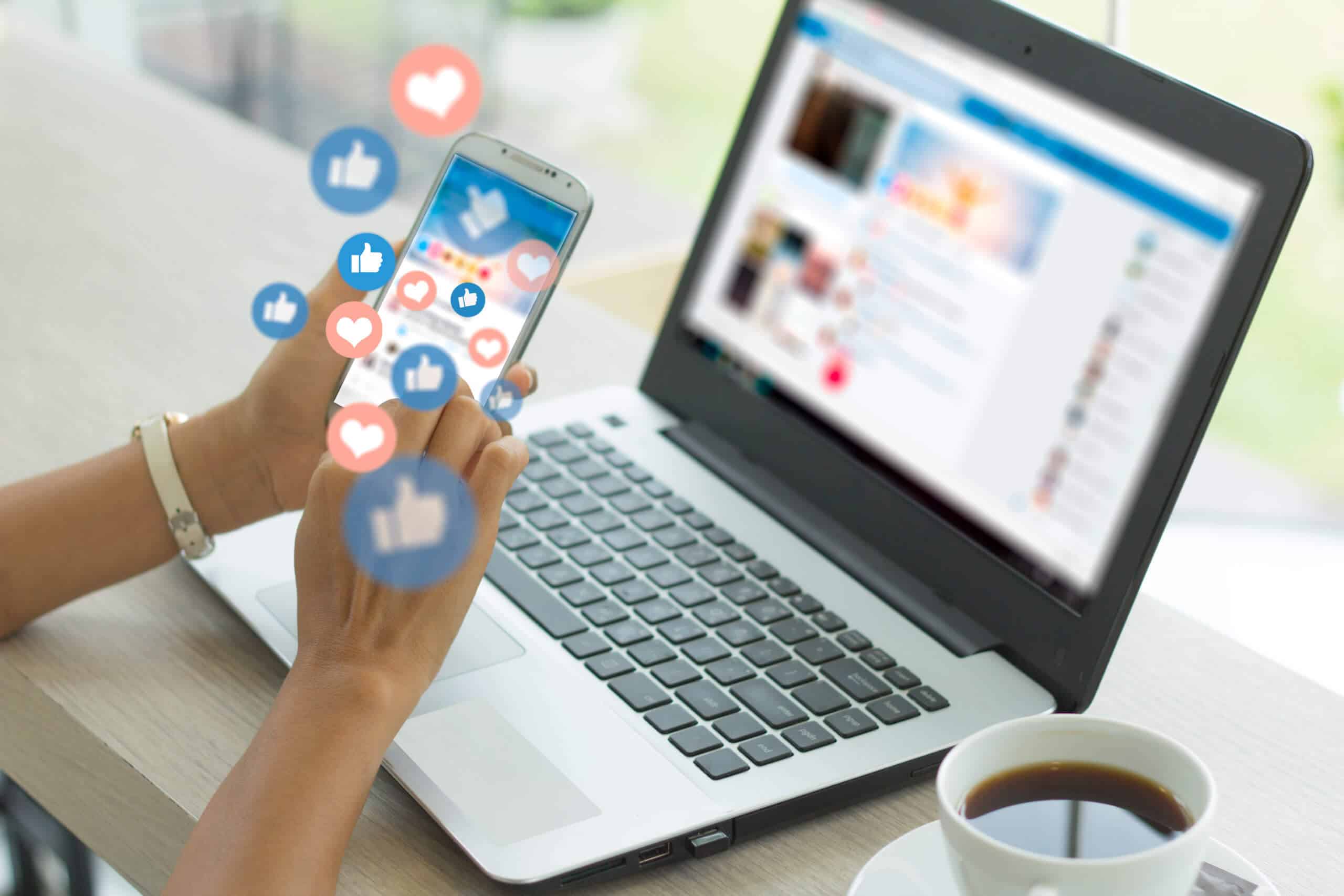 Person creating organic social media content.