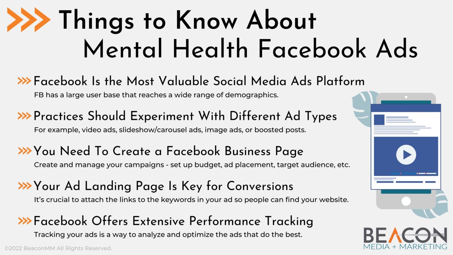 Things to Know About Mental Health Facebook Ads Infographic