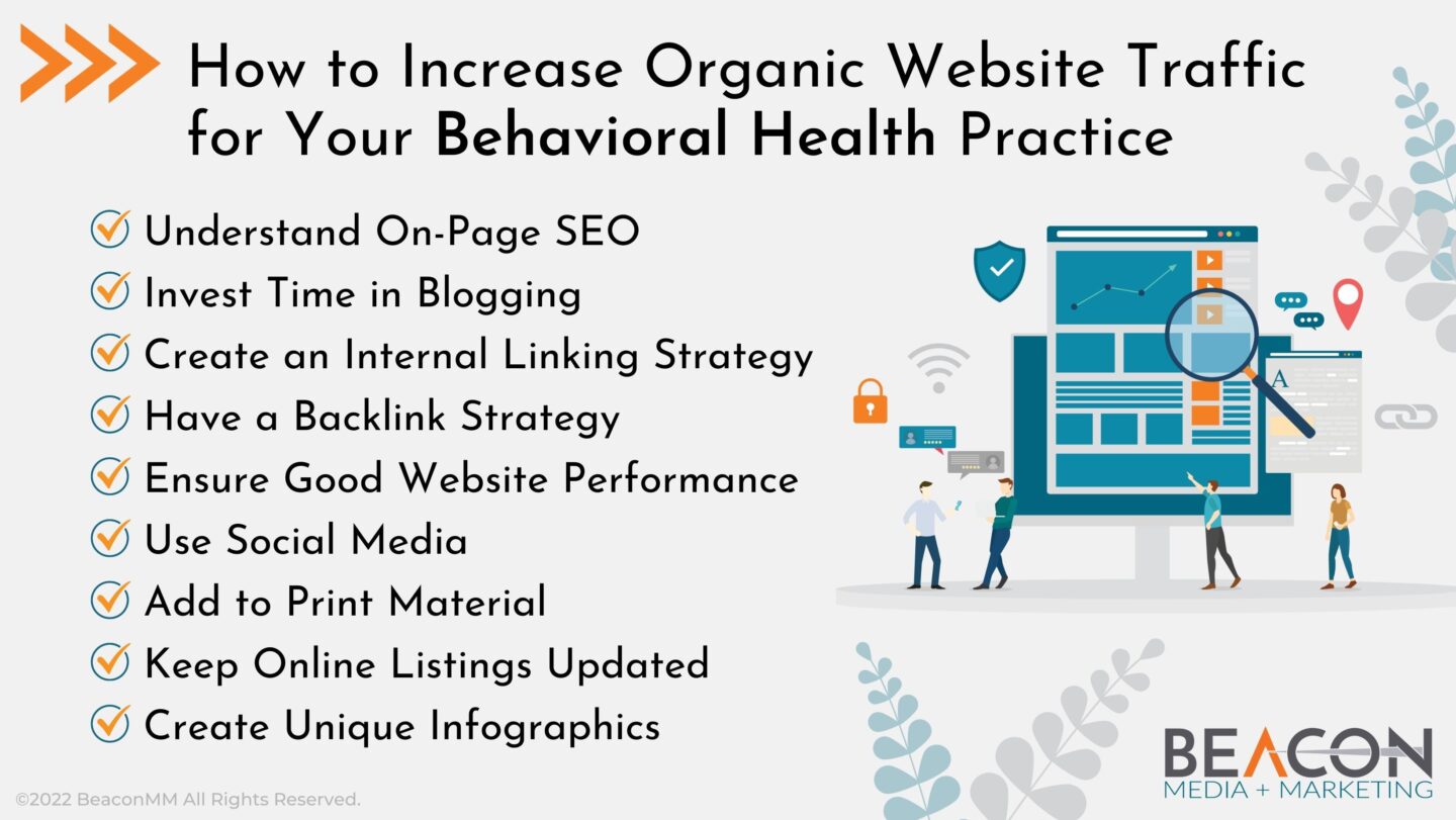 How to Increase Organic Website Traffic for Your Behavioral Health Practice Infographic