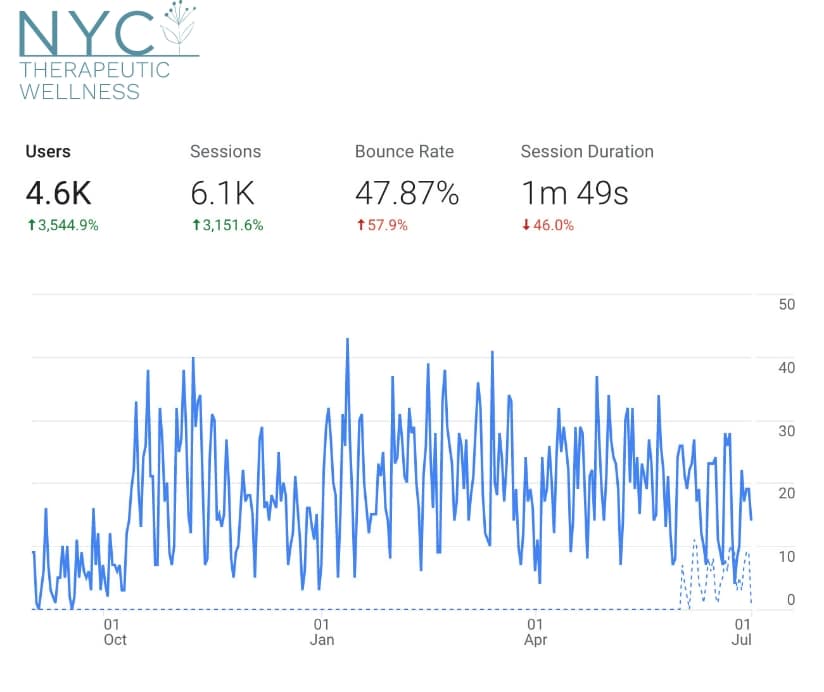NYC Therapeutic SEO results