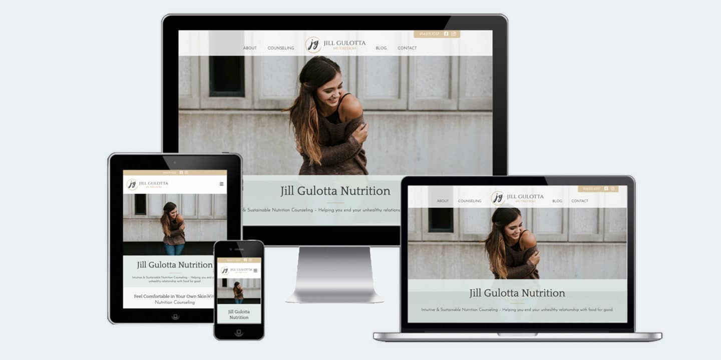 Jill Gullotta Nutrition's website by Beacon Media + Marketing on multiple devices