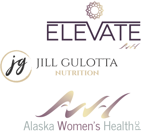 Samples of Beacon Media + Marketing's branding work for Elevate @ Alaska Women's Health, Jill Gulotta Nutrition and Alaska Women's Health