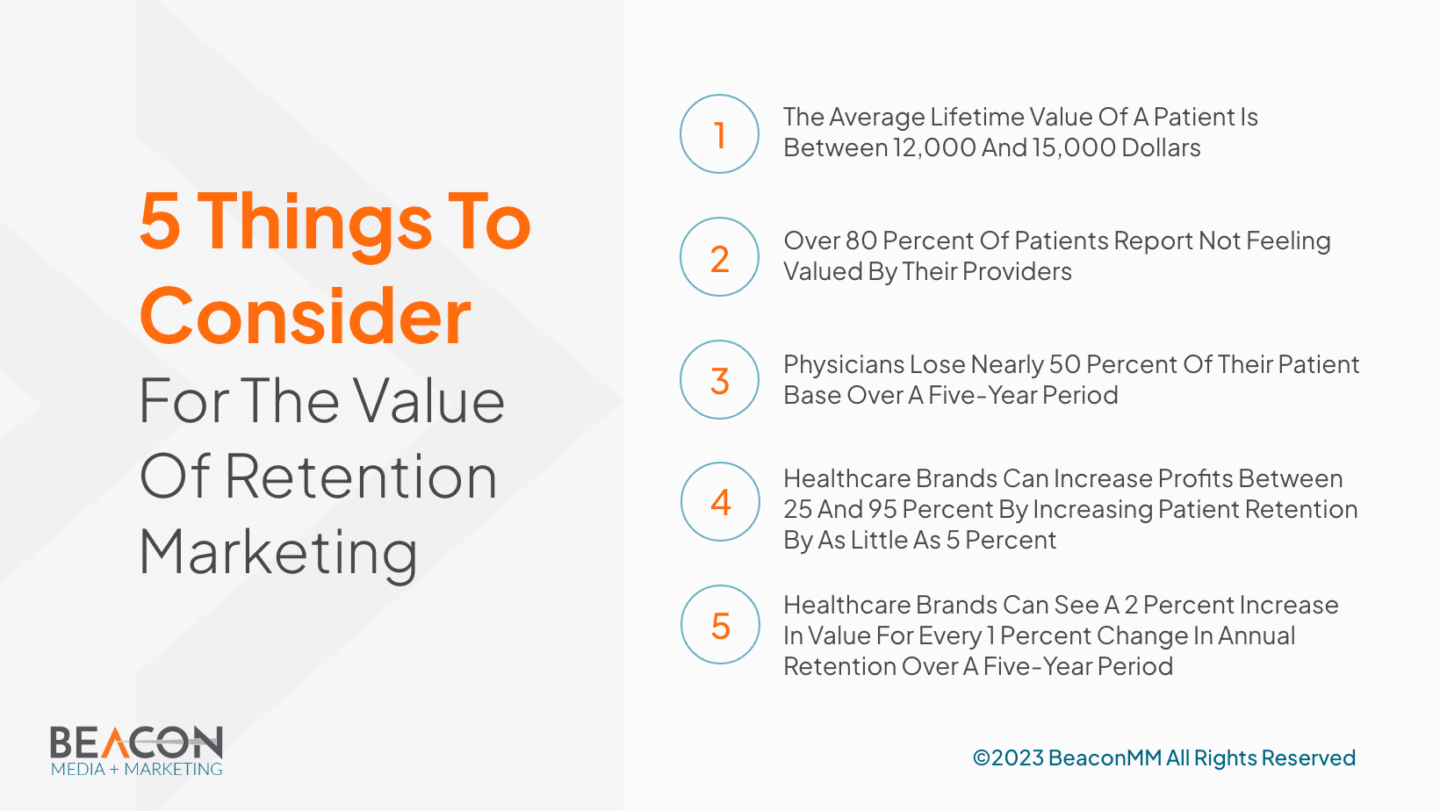 5 Things to Consider for the Value of Retention Marketing infographic