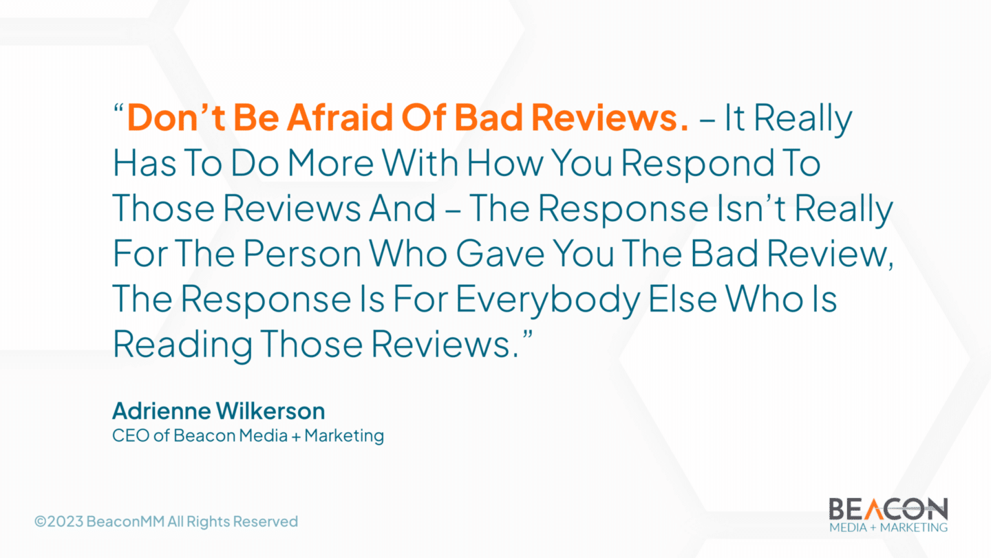 Don't Be Afraid of Bad Reviews infographic