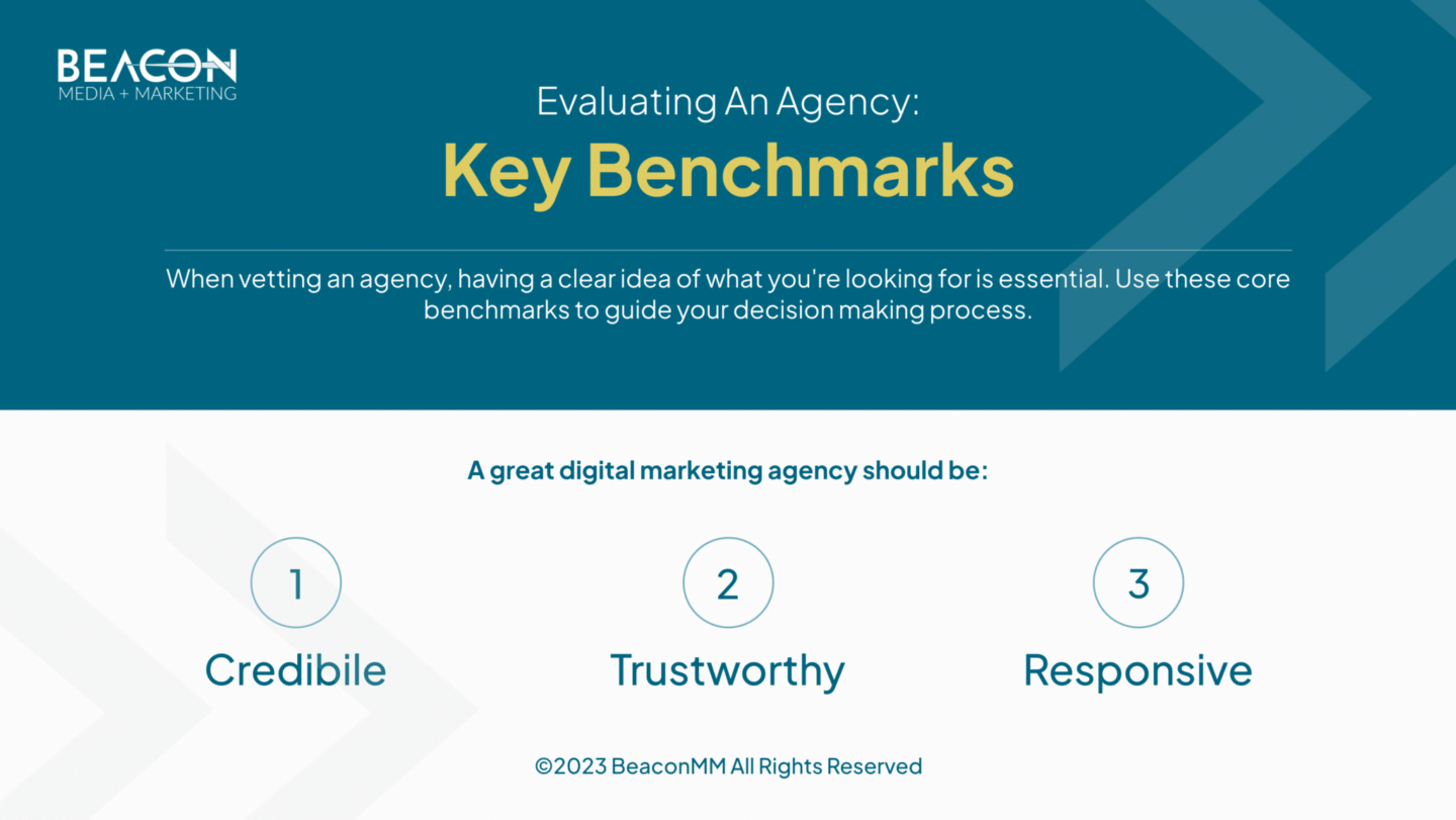 evaluating an agency key benchmarks infographic