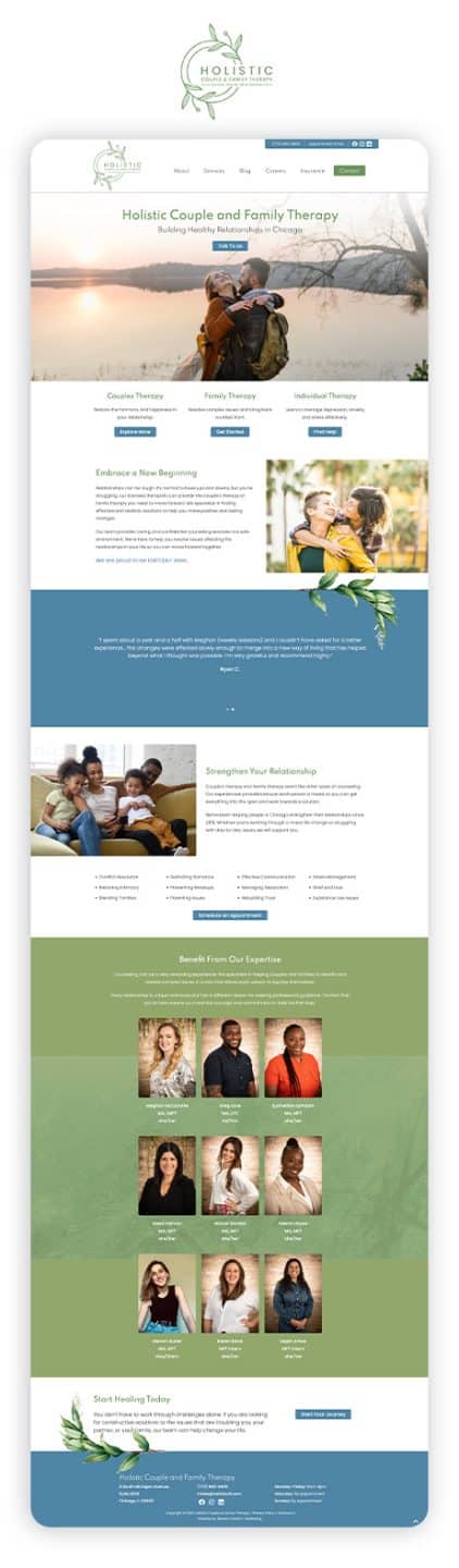 Holistic Couple & Family Therapy website designed by Beacon Media + Marketing