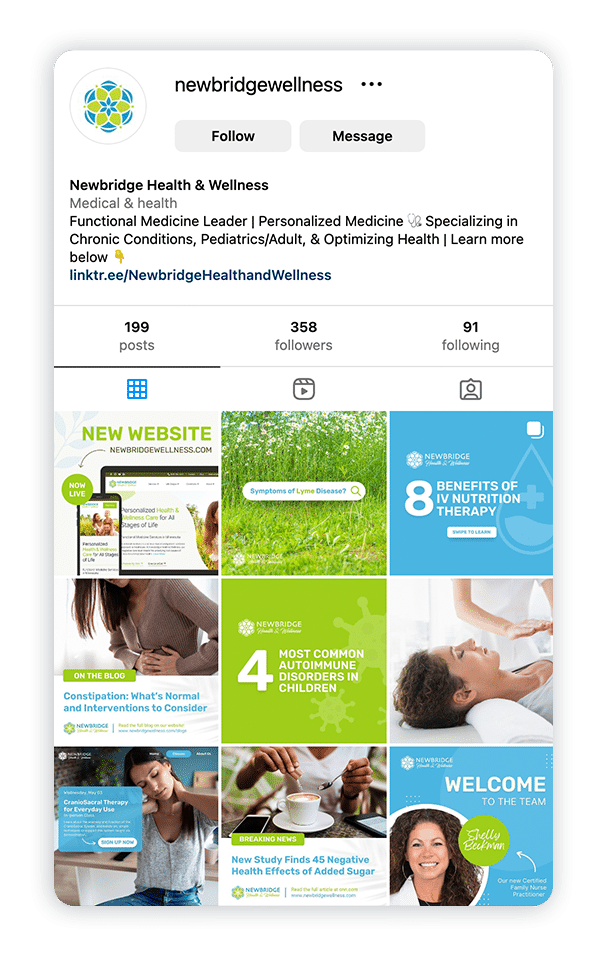 Newbridge Health & Wellness - Functional Medicine social media posts by Beacon Media + Marketing