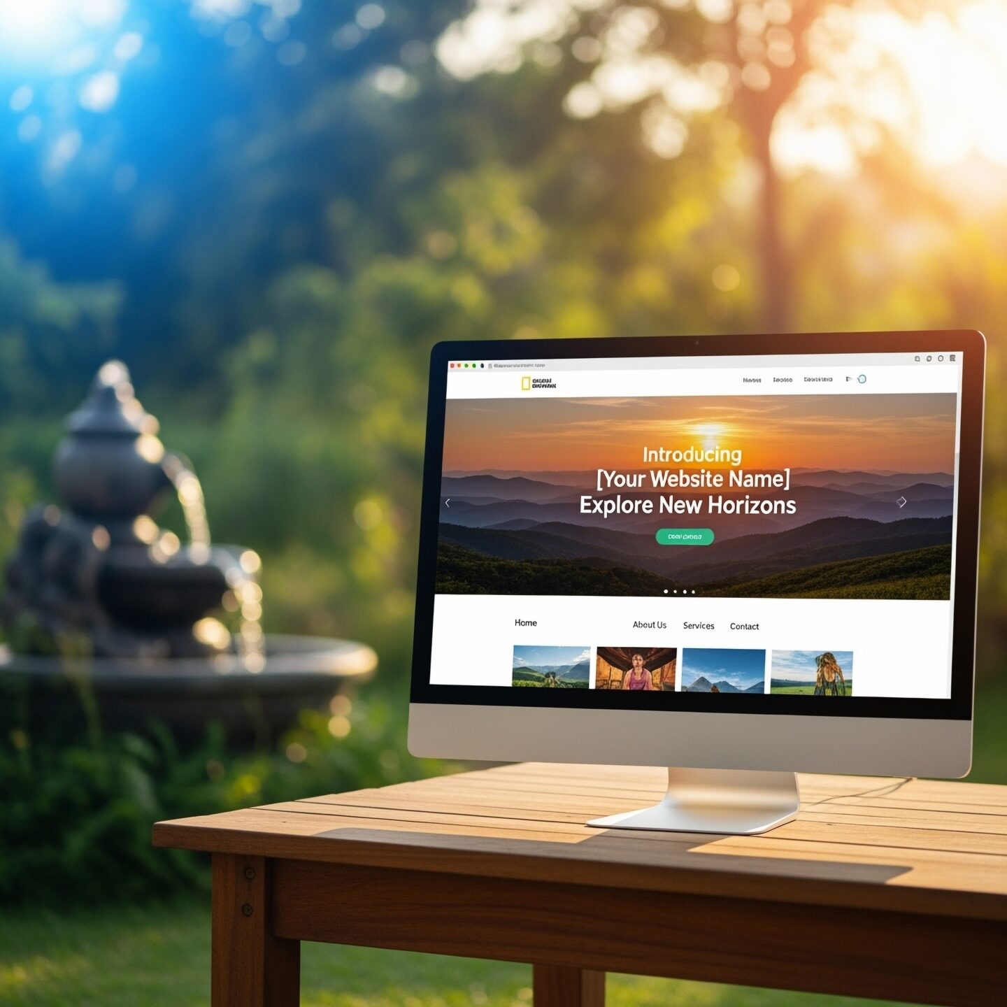 a website screen on a table